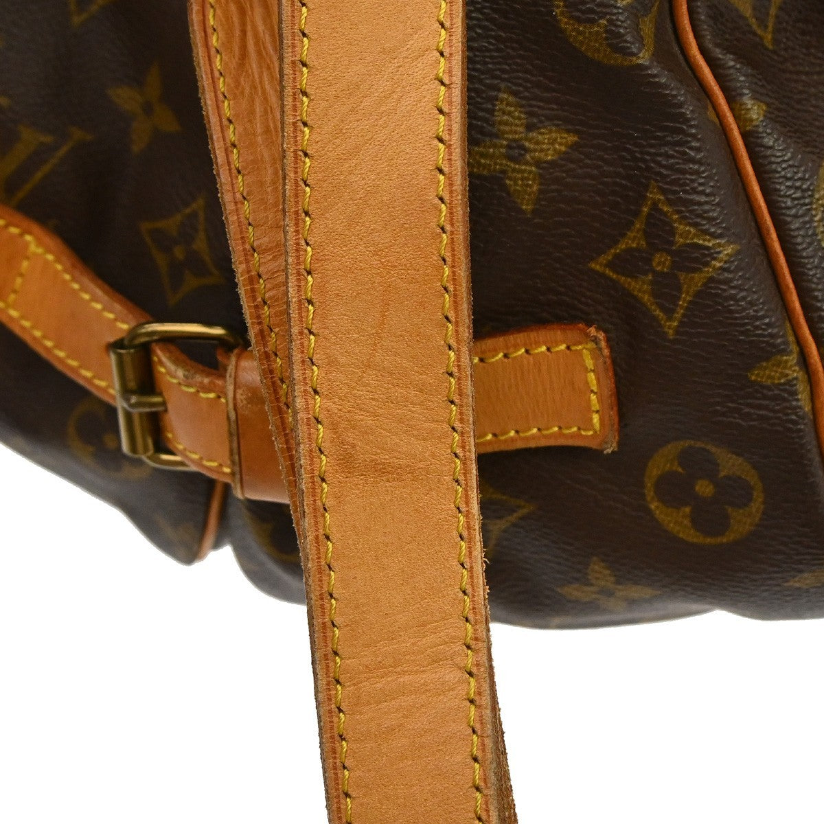 Louis Vuitton Saumur Handbag Monogram Canvas Brown Canvas Shoulder Bag Bag (Pre-Owned)
