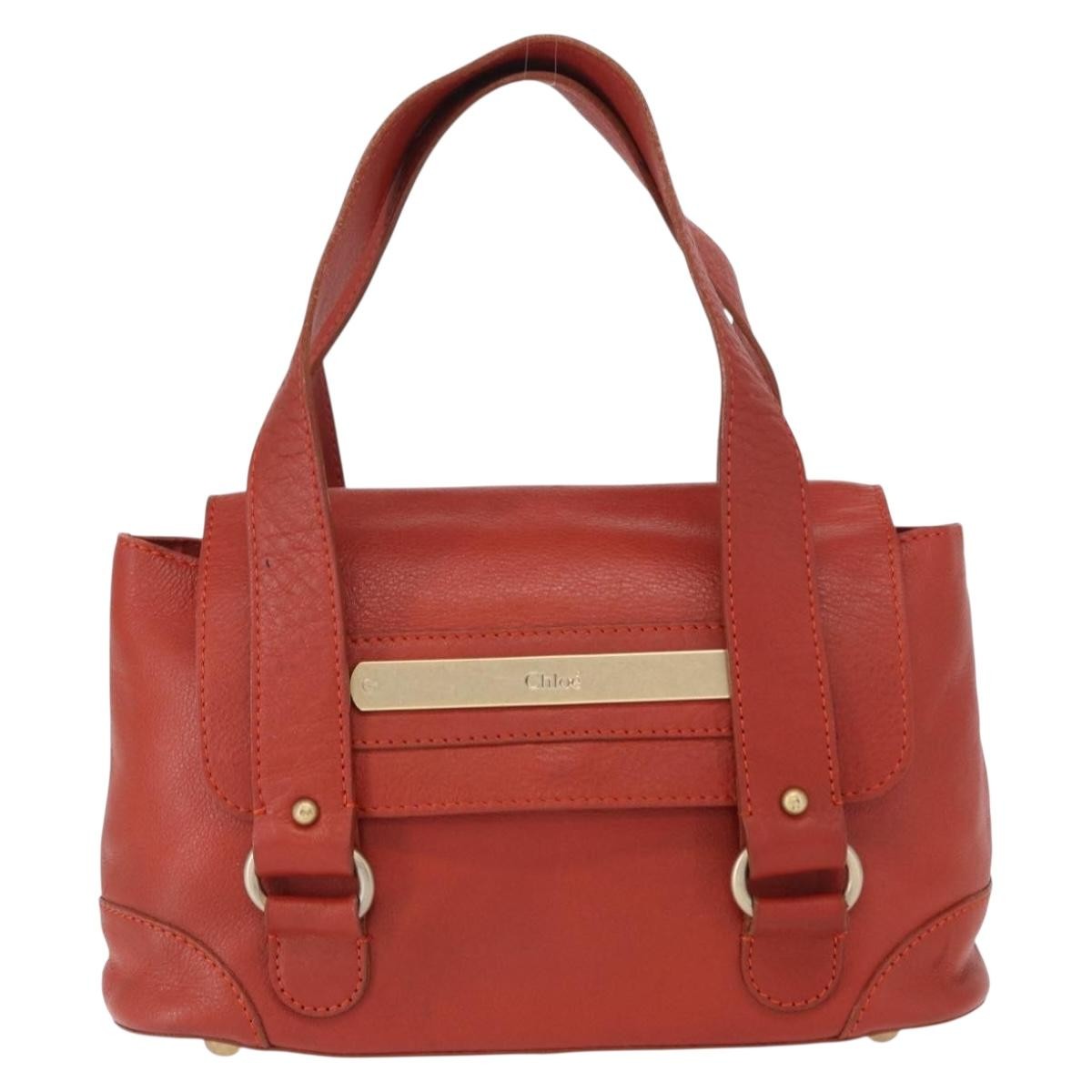 Chloe Vintage Handbag Leather Red Leather Handbag (Pre-Owned)