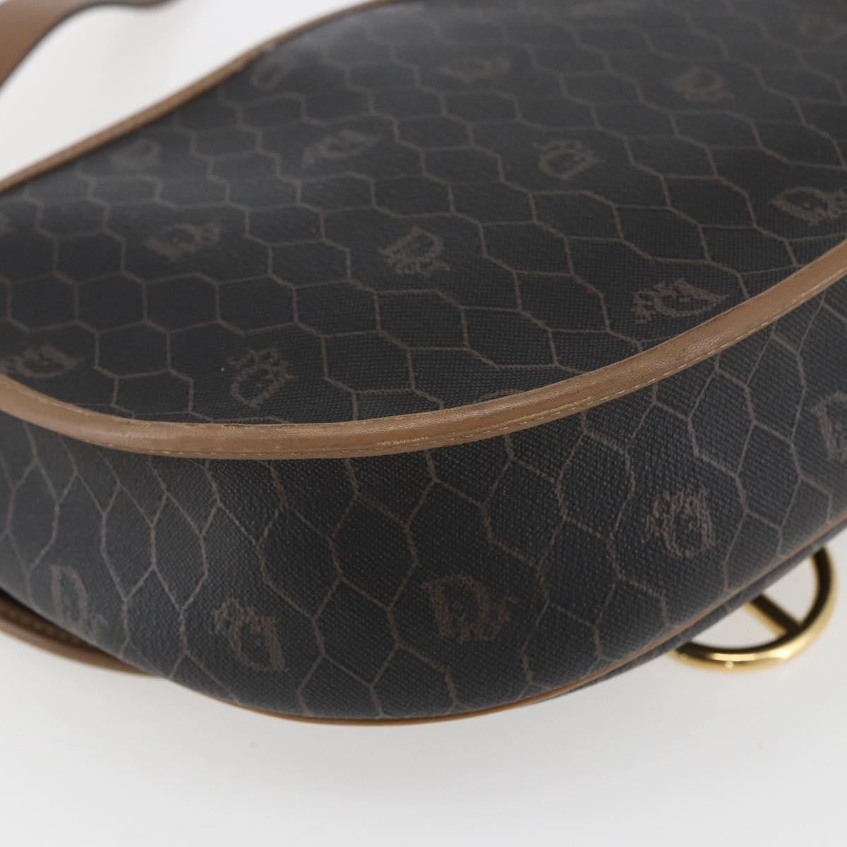 Christian Dior Vintage Honeycomb Shoulder Bag Canvas And Leather Black Canvas Shoulder Bag Bag (Pre-Owned)