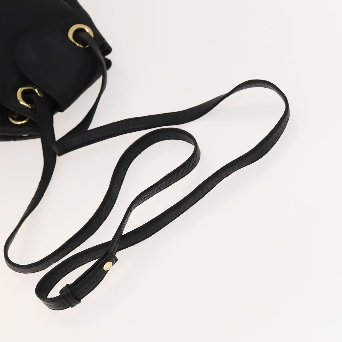 Loewe Anagram Shoulder Bag Leather Black Leather Shoulder Bag Bag (Pre-Owned)