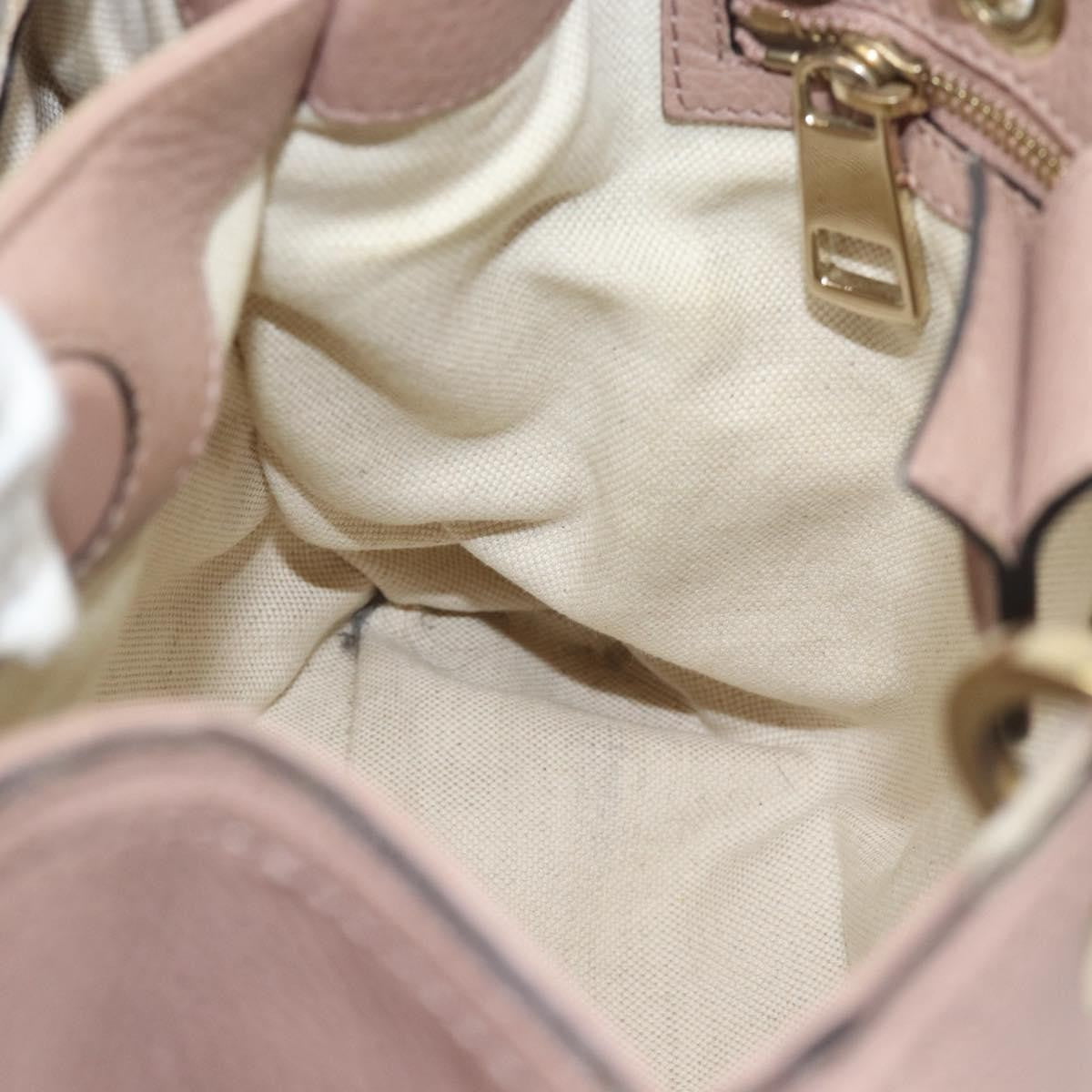 Gucci Bamboo Shopper Tote Leather Pink Leather Tote Bag Bag (Pre-Owned)