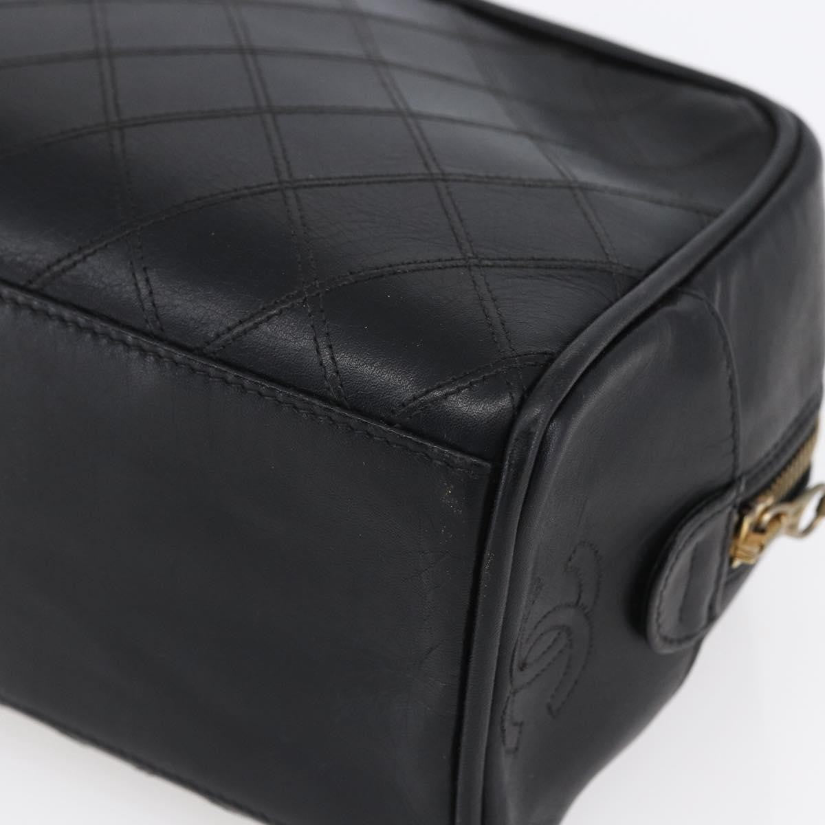 Chanel Vintage Toiletry Pouch Leather Black Patent_Leather Clutche & Pouche Bag (Pre-Owned)