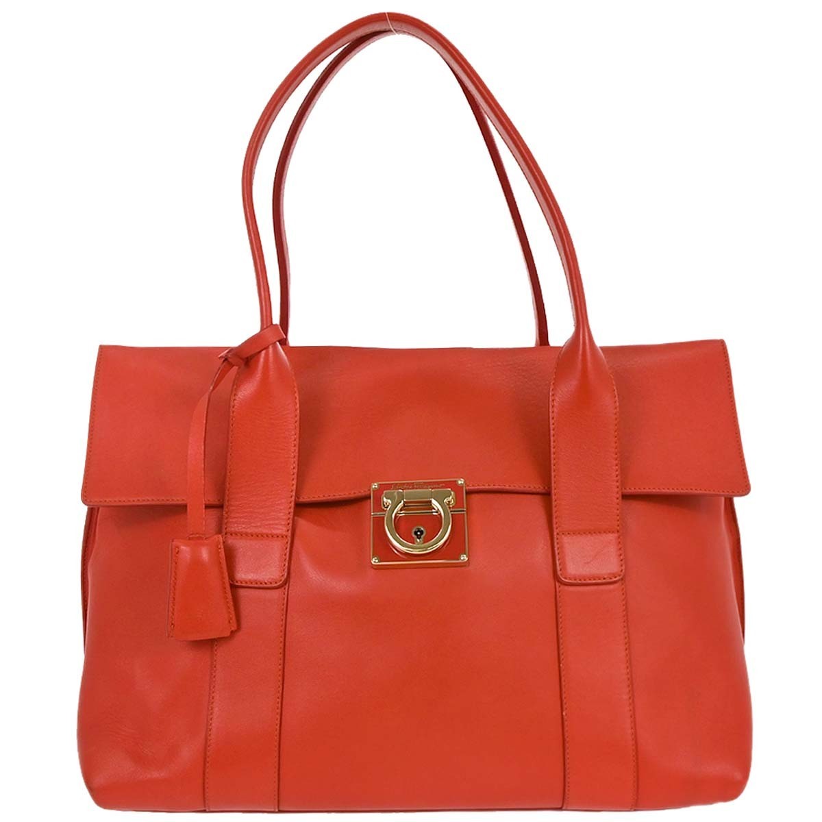 Salvatore Ferragamo Sookie Satchel Leather Red Leather Handbag (Pre-Owned)