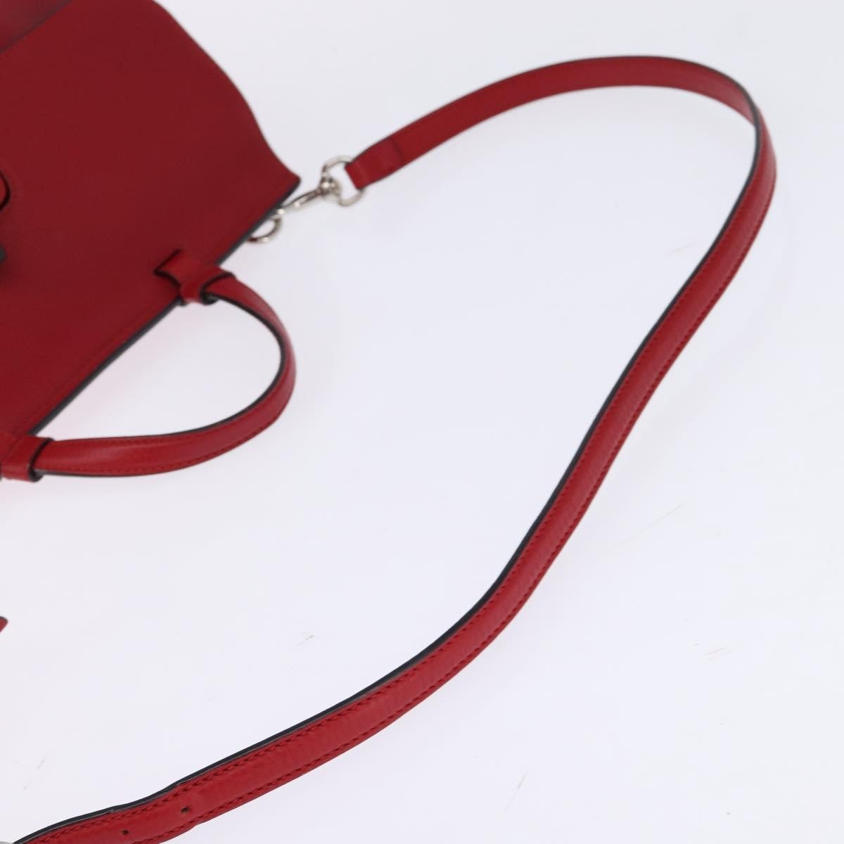 Gucci Bamboo Daily Top Handle Bag Leather Red Leather Bag (Pre-Owned)
