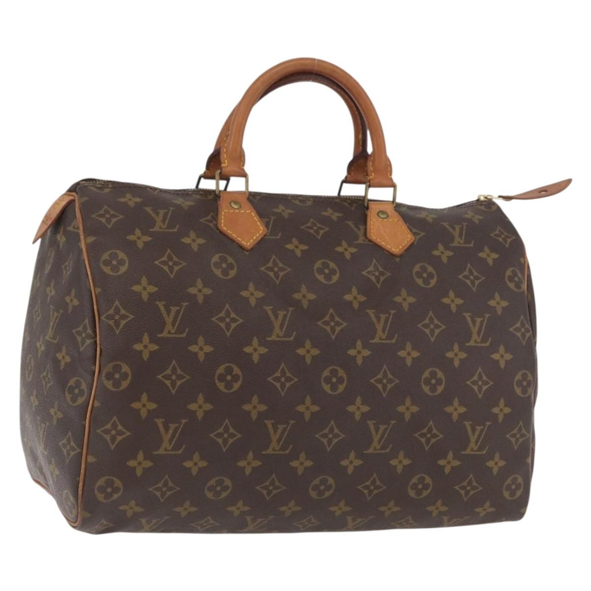 Louis Vuitton Speedy Handbag Monogram Canvas Brown Canvas Handbag (Pre-Owned)