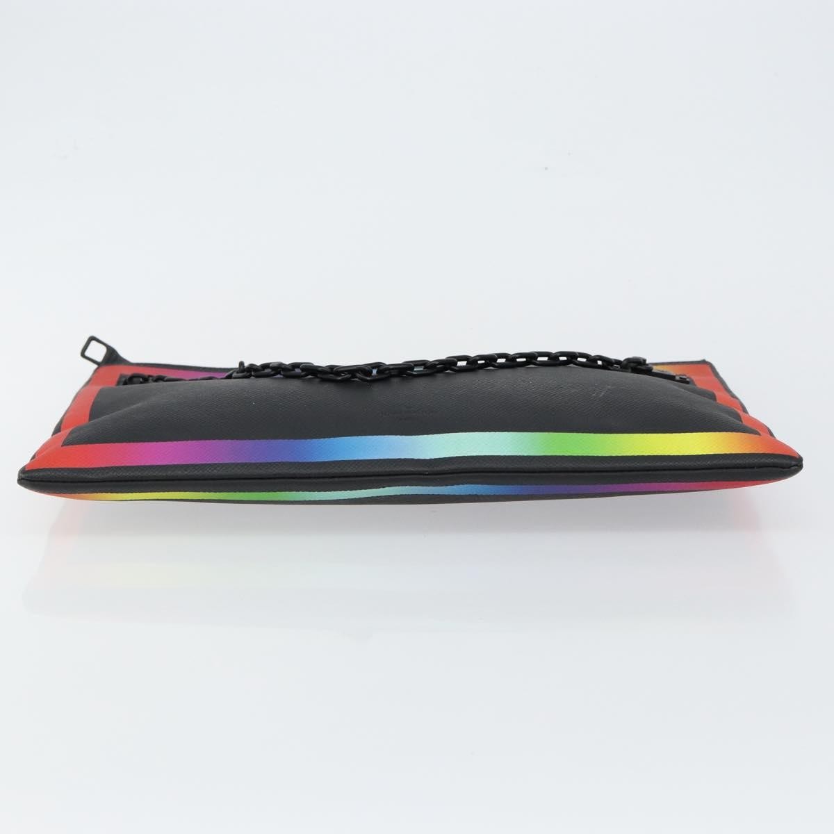 Louis Vuitton Pochette A4 Rainbow Taiga Leather Black Leather Clutche & Pouche Bag (Pre-Owned)