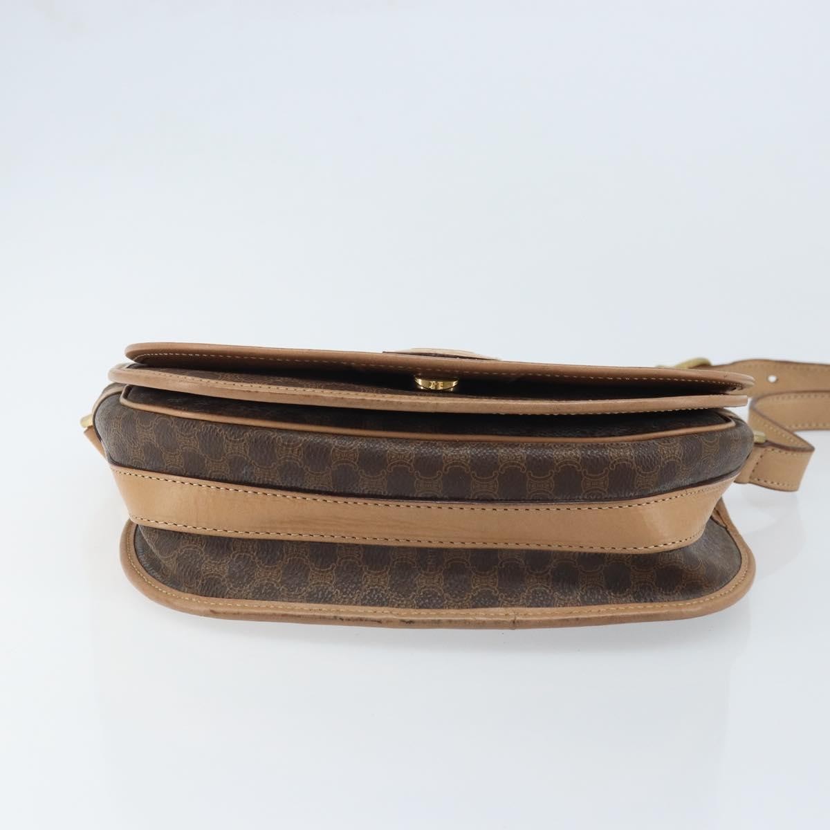 Celine Vintage Macadam Shoulder Bag Canvas And Leather Brown Canvas Shoulder Bag Bag (Pre-Owned)