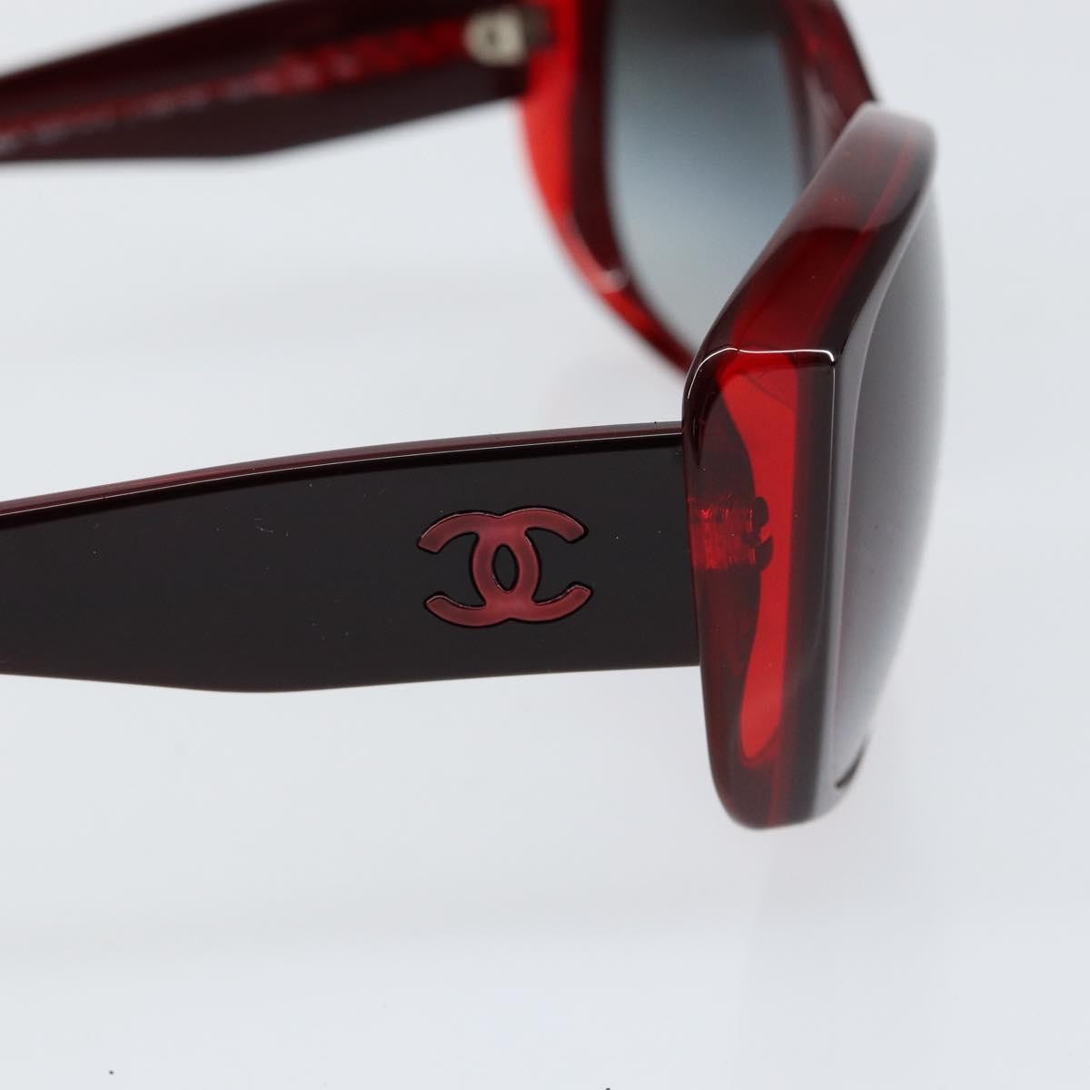 Chanel Logo Cc Sunglasses Plastic Red Plastic Sunglasse Accessory (Pre-Owned)