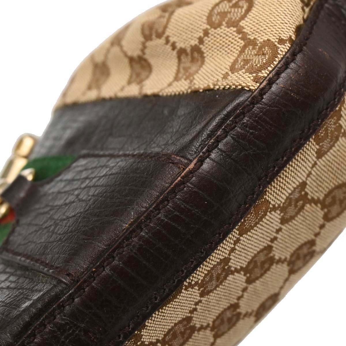 Gucci Vintage Horsebit Shoulder Bag Canvas Brown Canvas Shoulder Bag Bag (Pre-Owned)