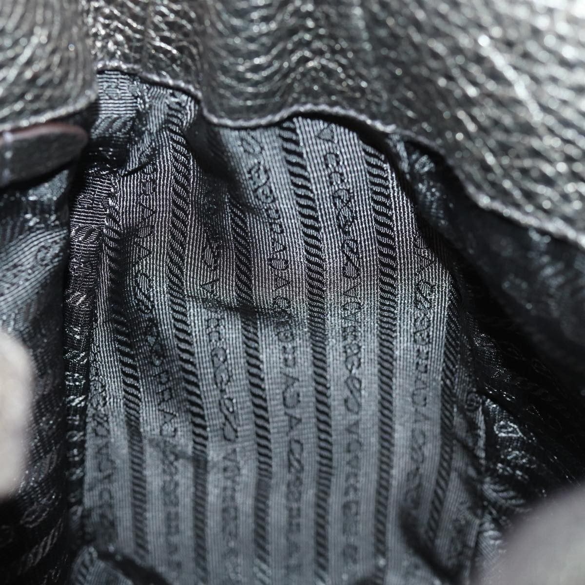 Prada Belted Hobo Vitello Daino Silver Leather Shoulder Bag Bag (Pre-Owned)