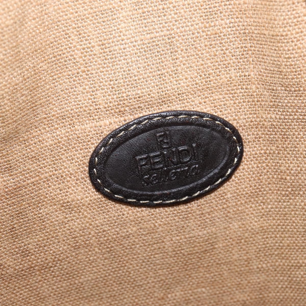 Fendi Open Shopping Tote Zucca Canvas Brown Canvas Tote Bag Bag (Pre-Owned)