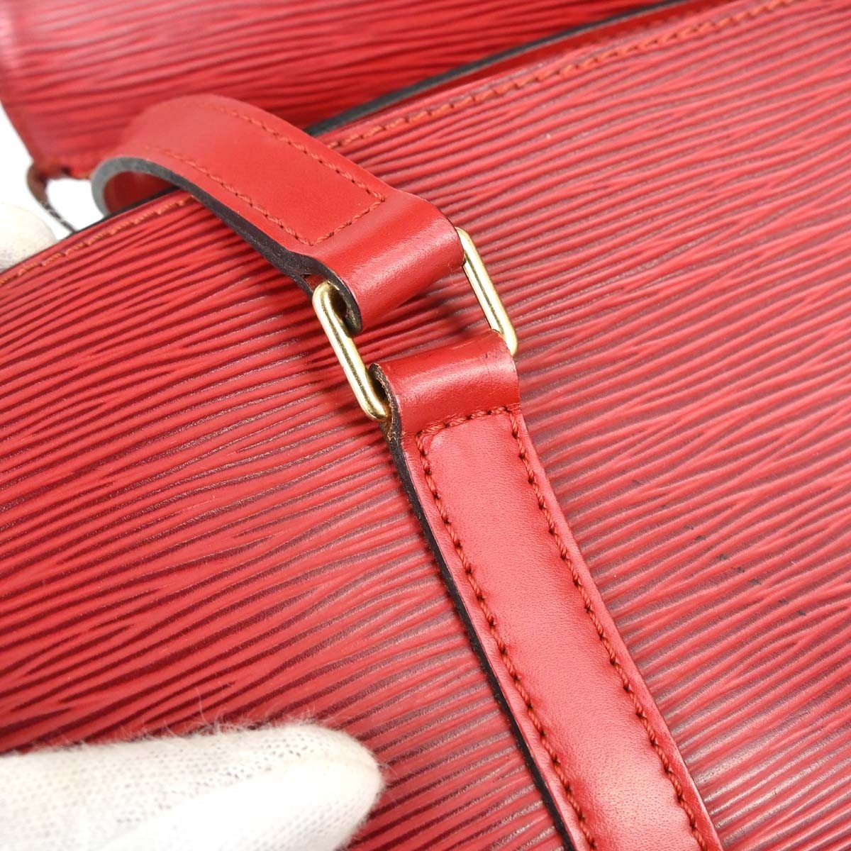 Louis Vuitton Soufflot Handbag Epi Leather Red Leather Handbag (Pre-Owned)