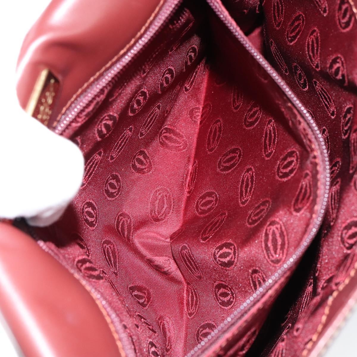 Cartier Must De Cartier Clutch Bag Leather Burgundy Leather Clutche & Pouche Bag (Pre-Owned)