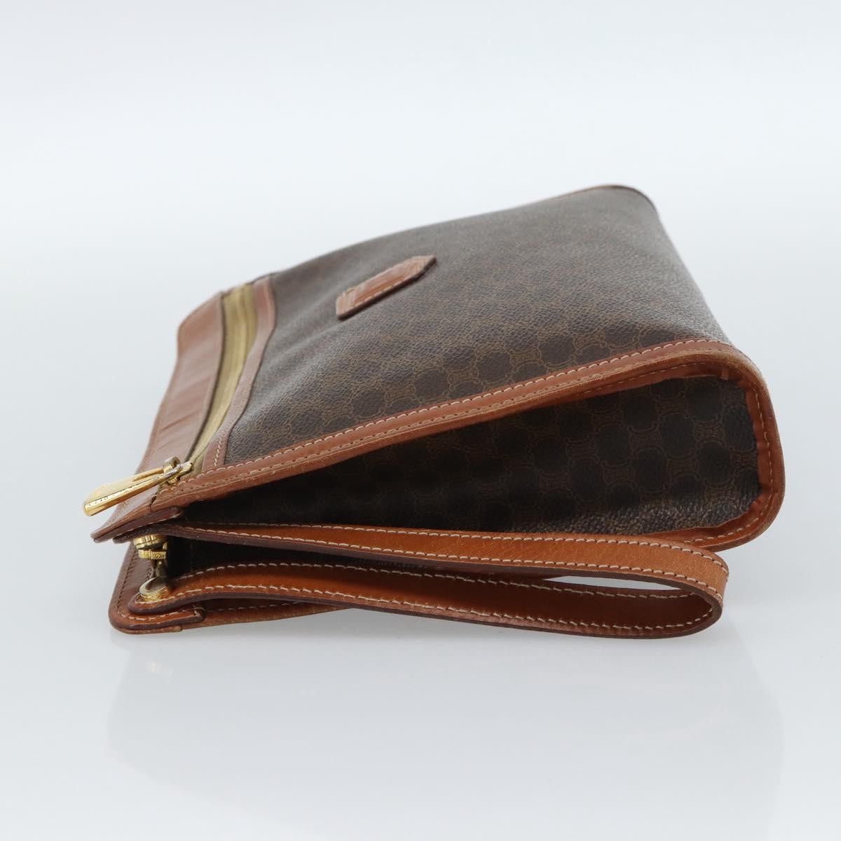 Celine Macadam Pochette Canvas Brown Canvas Clutche & Pouche Bag (Pre-Owned)