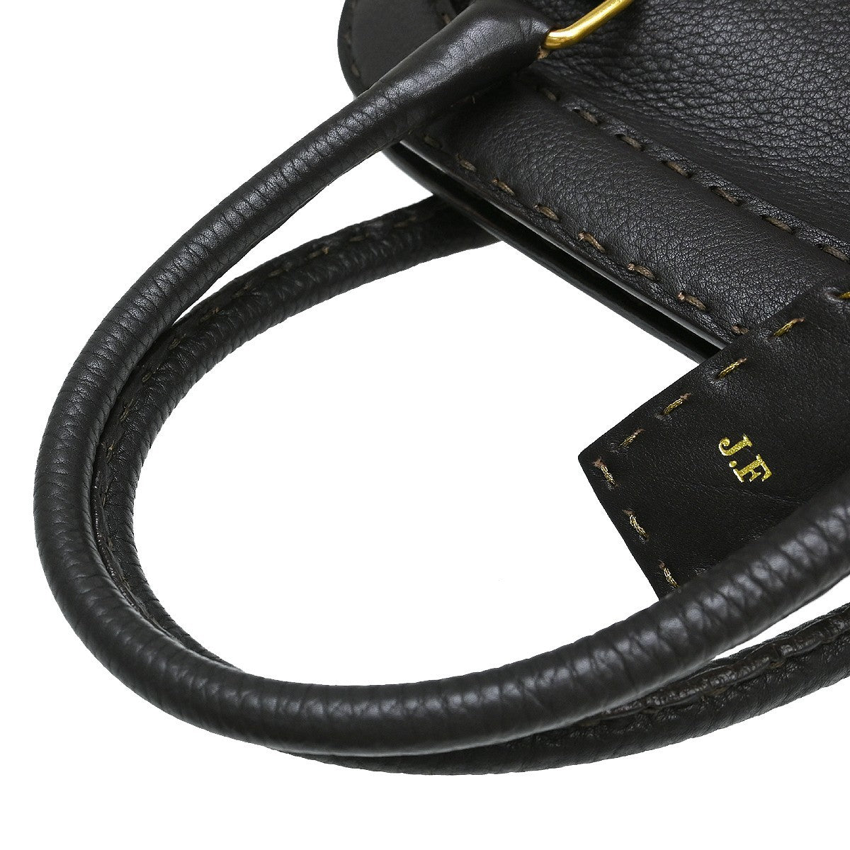 Fendi Selleria Frame Doctor Bag Leather Brown Leather Handbag (Pre-Owned)