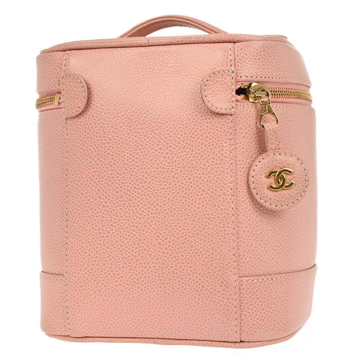 Chanel Vintage Timeless Cosmetic Case Caviar Pink Leather Clutche & Pouche Bag (Pre-Owned)