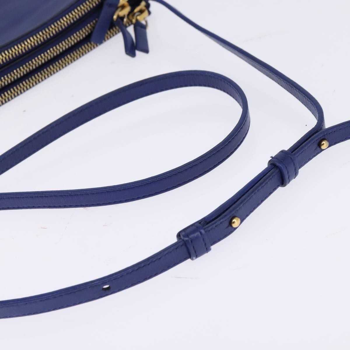Celine Trio Crossbody Bag Leather Blue Leather Crossbody Bag Bag (Pre-Owned)