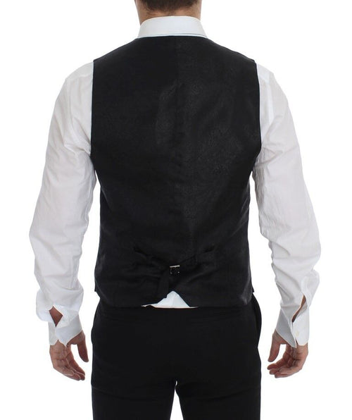 Dolce & Gabbana Elegant Black Wool Dress Men's Vest