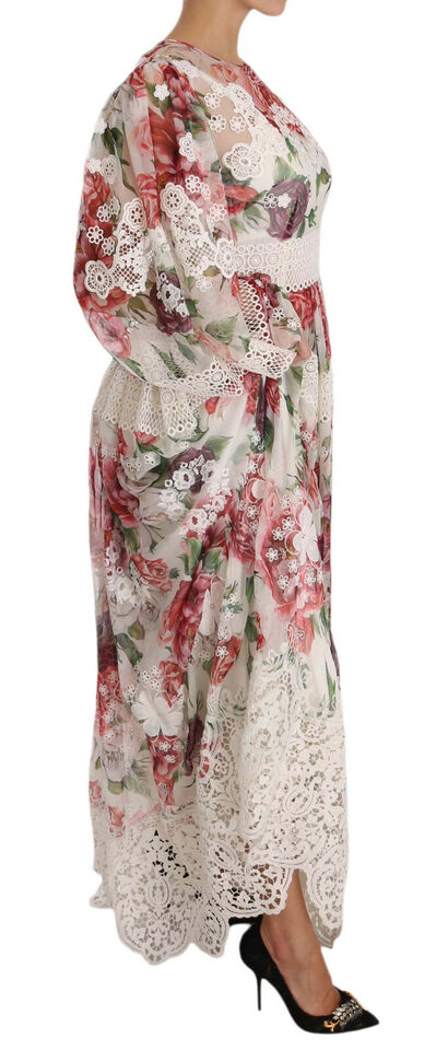 Dolce & Gabbana Elegant Floral Maxi Dress with Silk Women's Lining