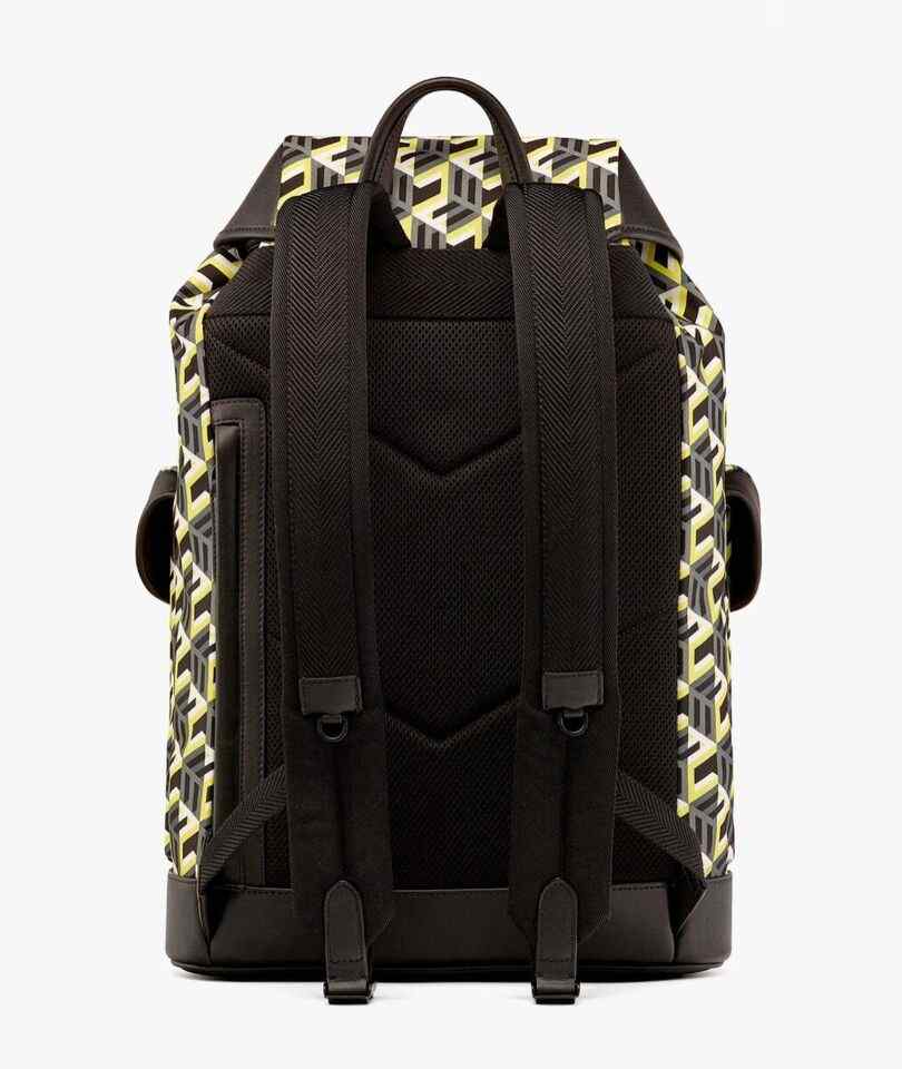 MCM Brandenburg Yellow/Black Cubic Monogram Unisex Nylon Backpack