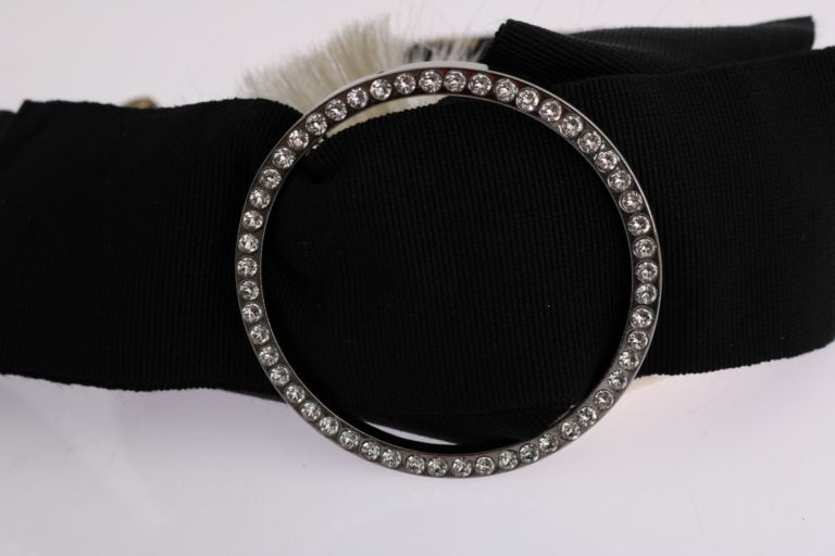 Dolce & Gabbana Black Crystal White Diadem Women's Headband