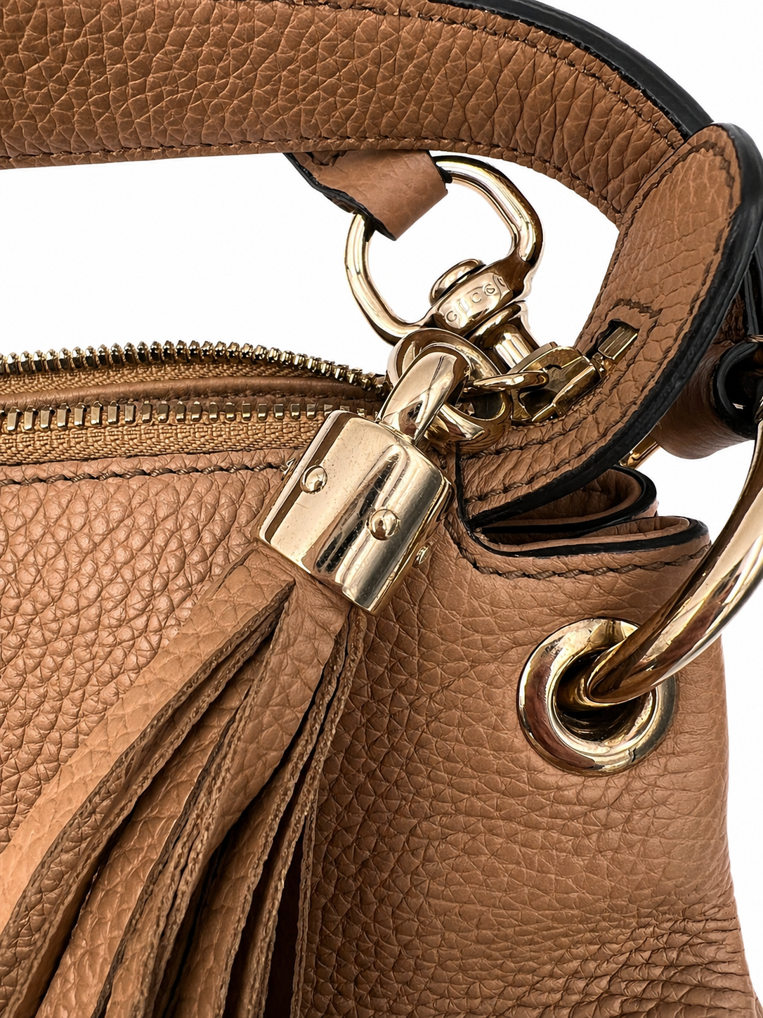 Gucci Soho Beige Leather Hobo Shoulder Bag (Pre-Owned)
