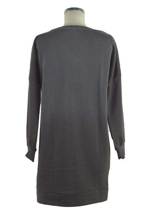 Imperfect Chic Long Sleeve Sweatshirt Dress in Women's Gray