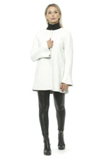 19V69 Italia Elegant White Neoprene Woman Women's Coat