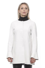 19V69 Italia Elegant White Neoprene Woman Women's Coat