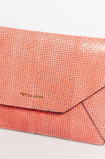 Trussardi Elegant Perforated Leather Envelope Women's Clutch