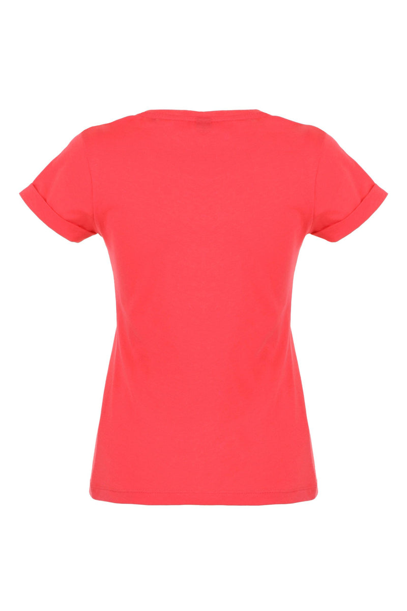Imperfect Chic Pink Cotton Logo Tee for Women's Women