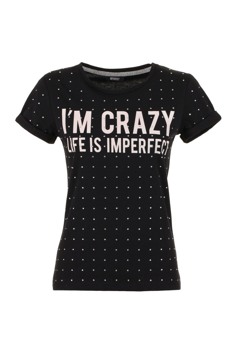 Imperfect Chic Imperfect Cotton Tee with Brass Women's Detail