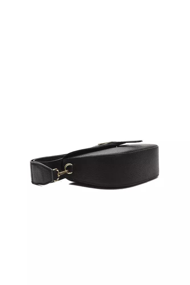 Pompei Donatella Elegant Black Leather Crossbody Women's Bag
