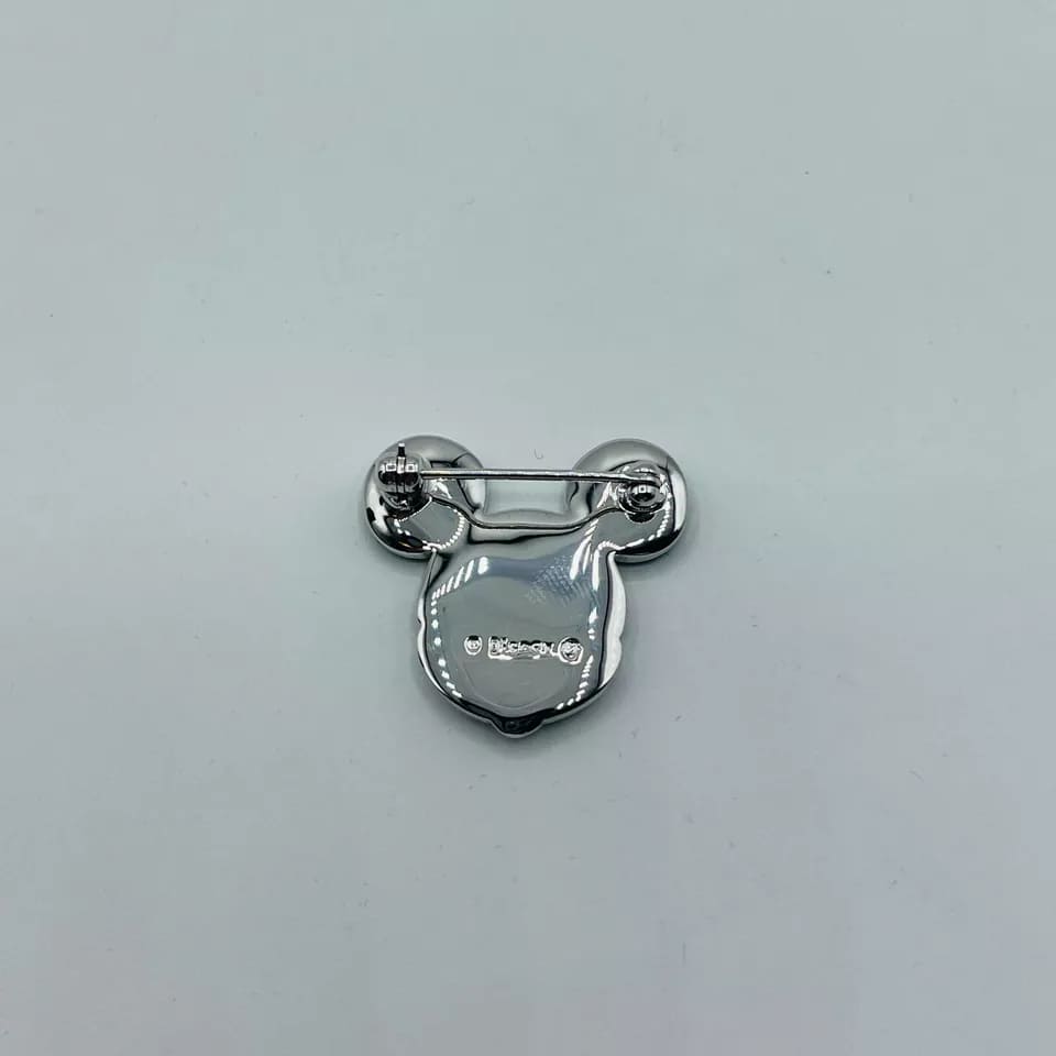 Swarovski Crystal Silver Encrusted Mickey Mouse Pin