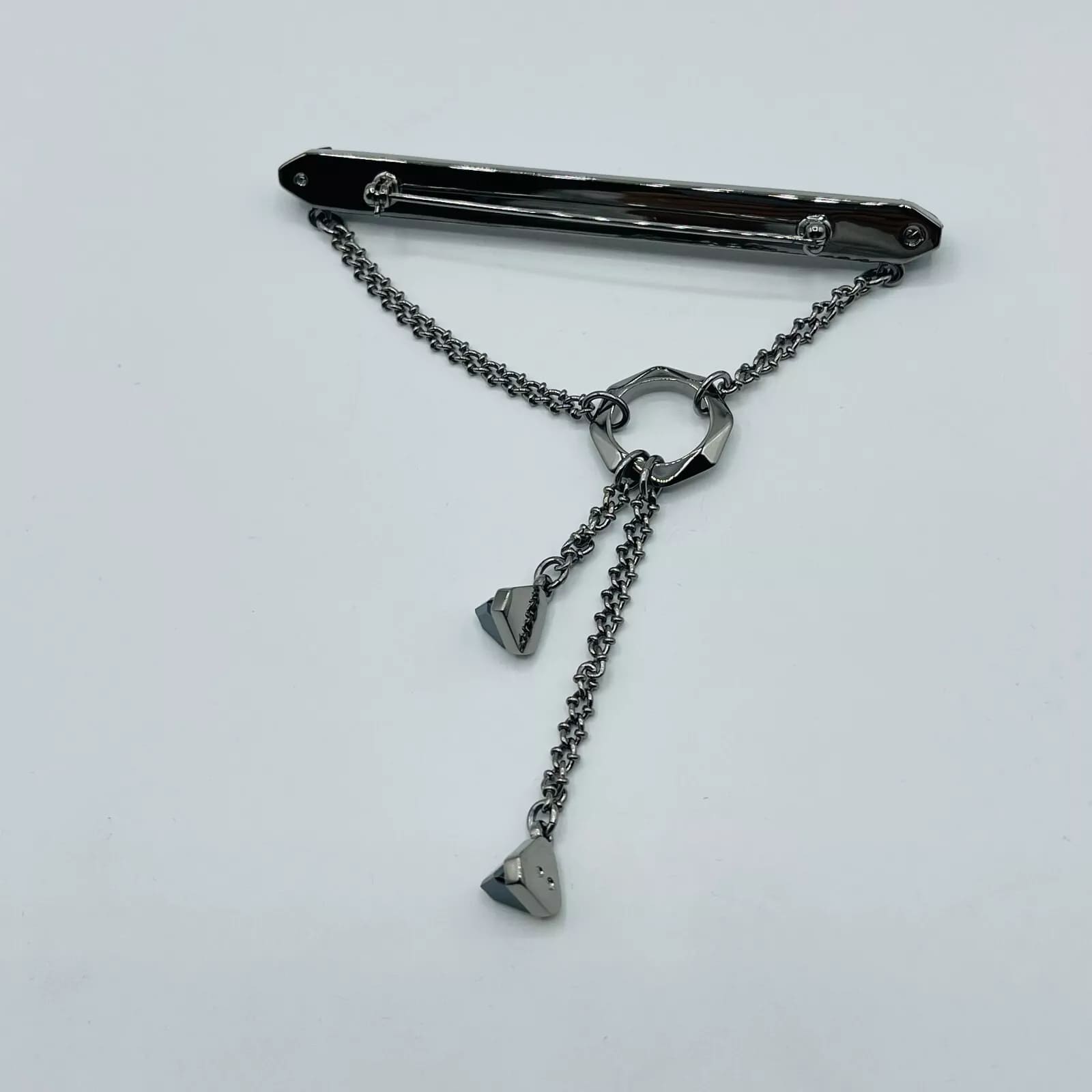 Swarovski Duel Jet Jewel Encrusted Black Bar Brooch Pin