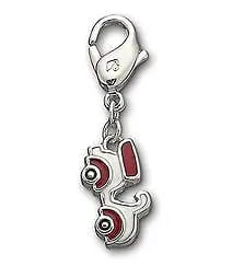 Swarovski Crystal Red White Reversible Edison Scooter Car Charm