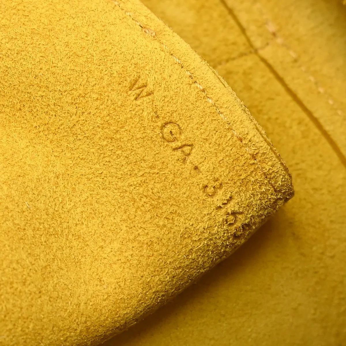 Celine Belt Textured Leather Yellow Leather Handbag (Pre-Owned)