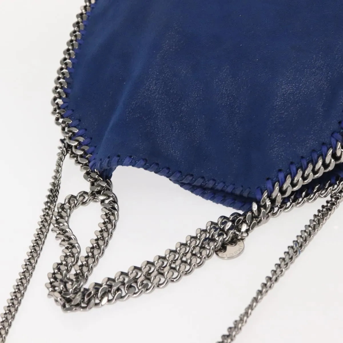 Stella Mccartney Falabella Fold Over Shaggy Deer Blue Polyester Shoulder Bag Bag (Pre-Owned)