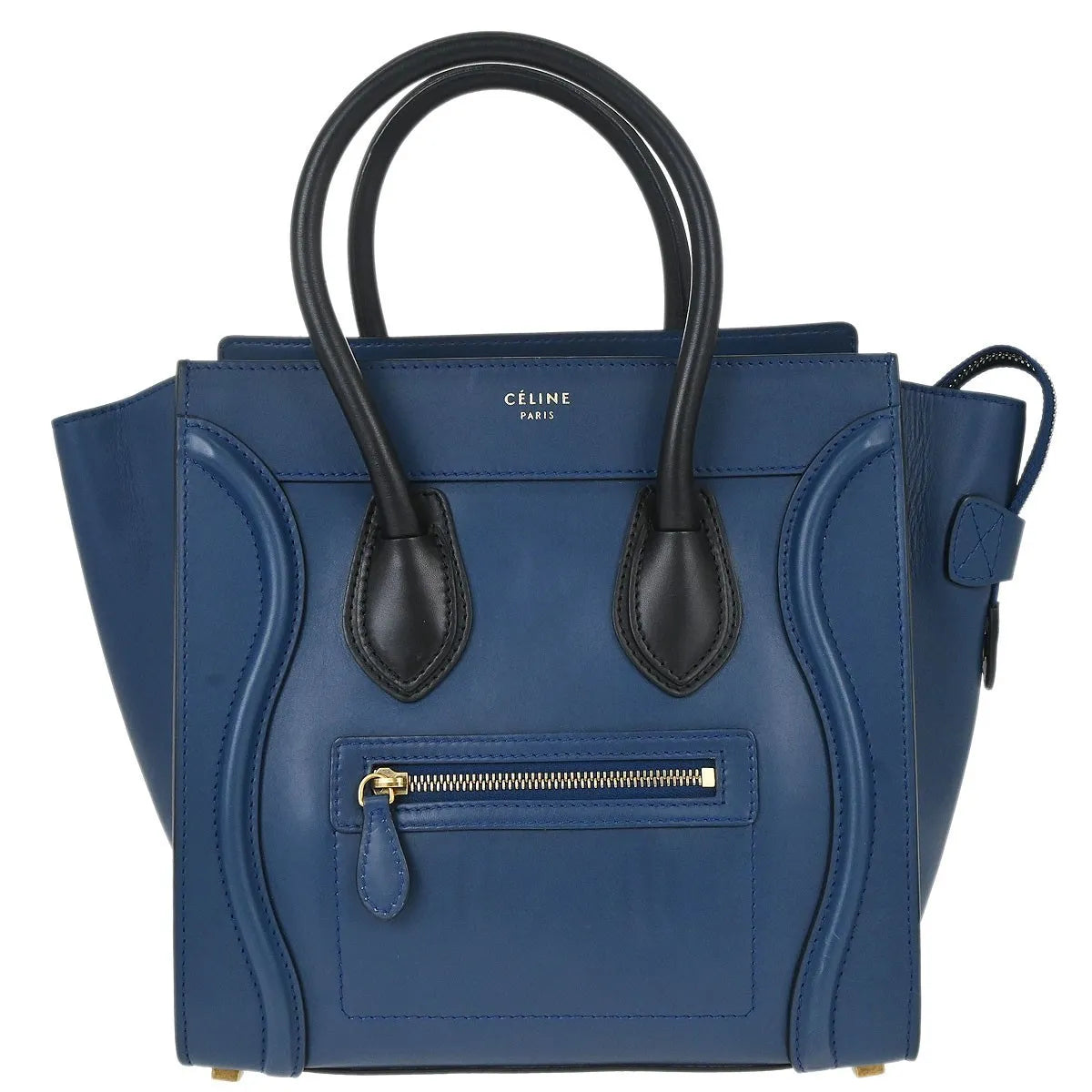 Celine Luggage Smooth Leather Blue Leather Handbag (Pre-Owned)