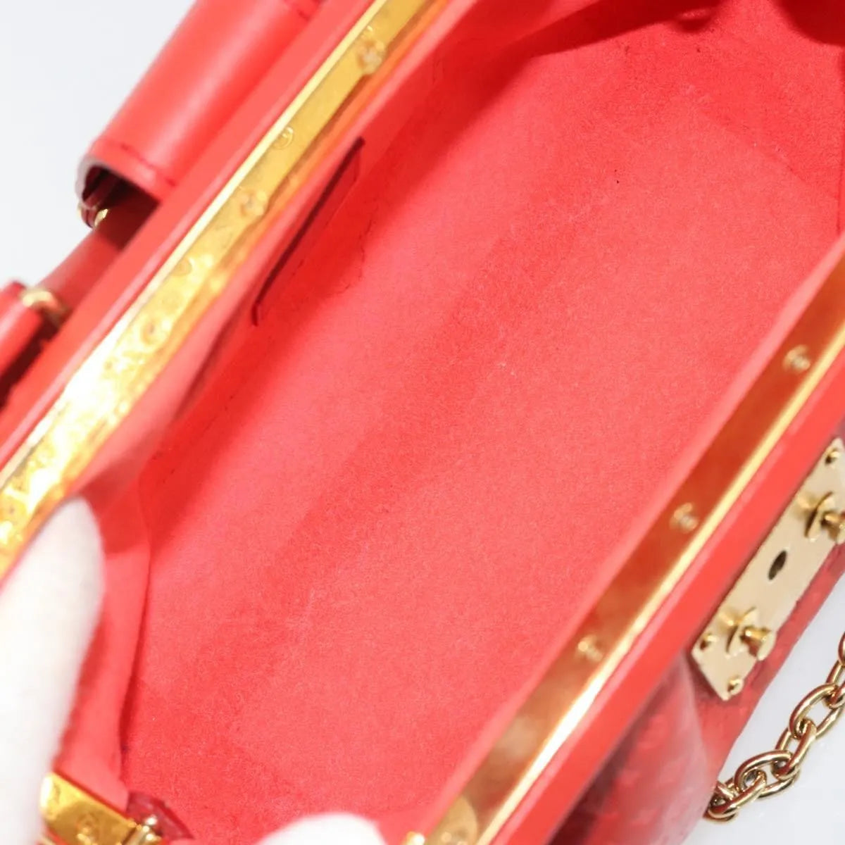 Louis Vuitton Monogram Top Handle Frame Clutch Monogram Canvas Red Canvas Clutche & Pouche Bag (Pre-Owned)
