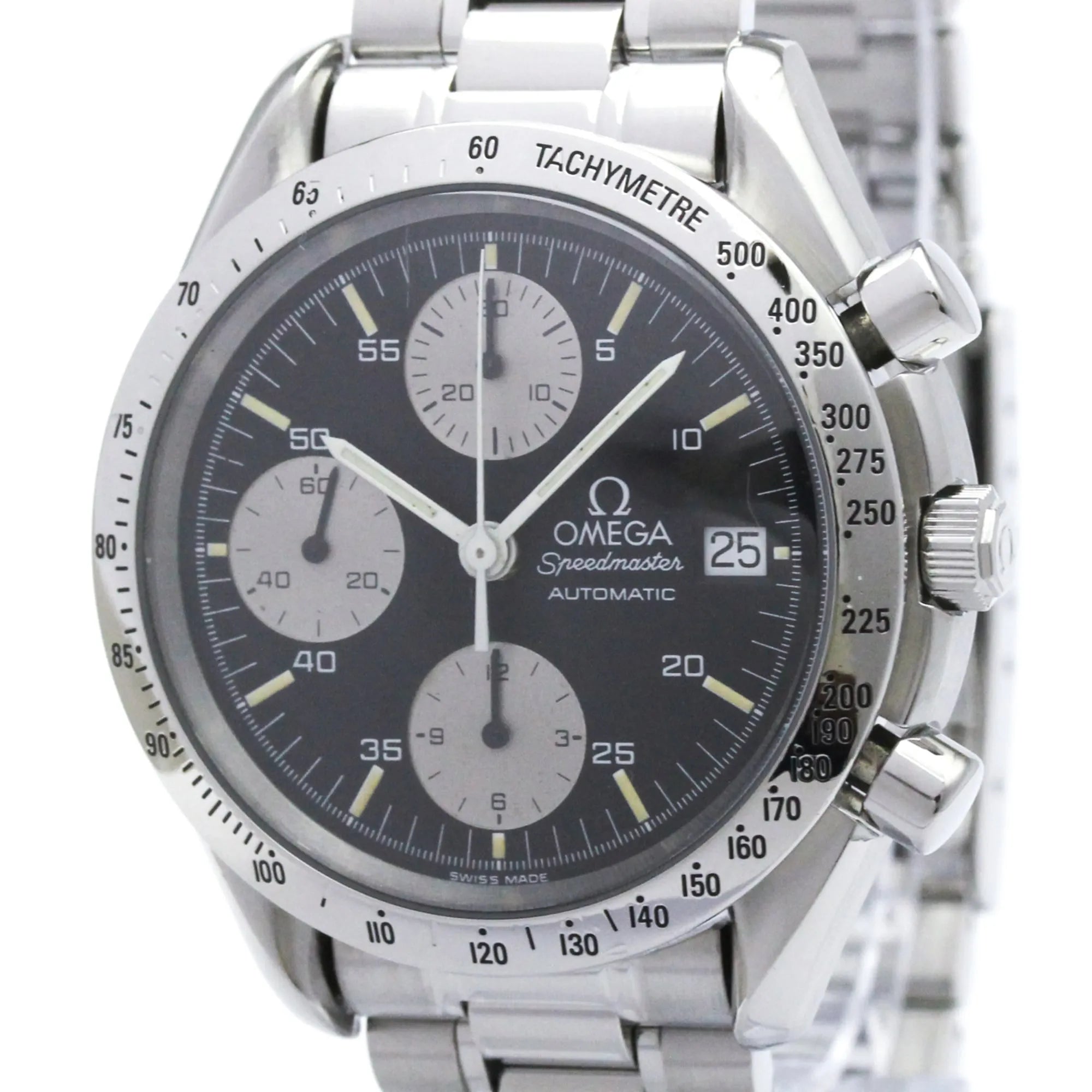 Omega Speedmaster Date Chronograph Automatic Stainless Steel Watch (Pre-Owned)