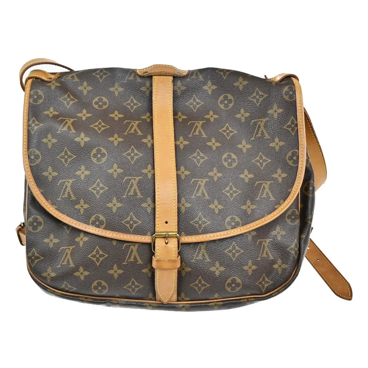 Louis Vuitton Saumur Monogram Canvas Brown Canvas Shoulder Bag Bag (Pre-Owned)