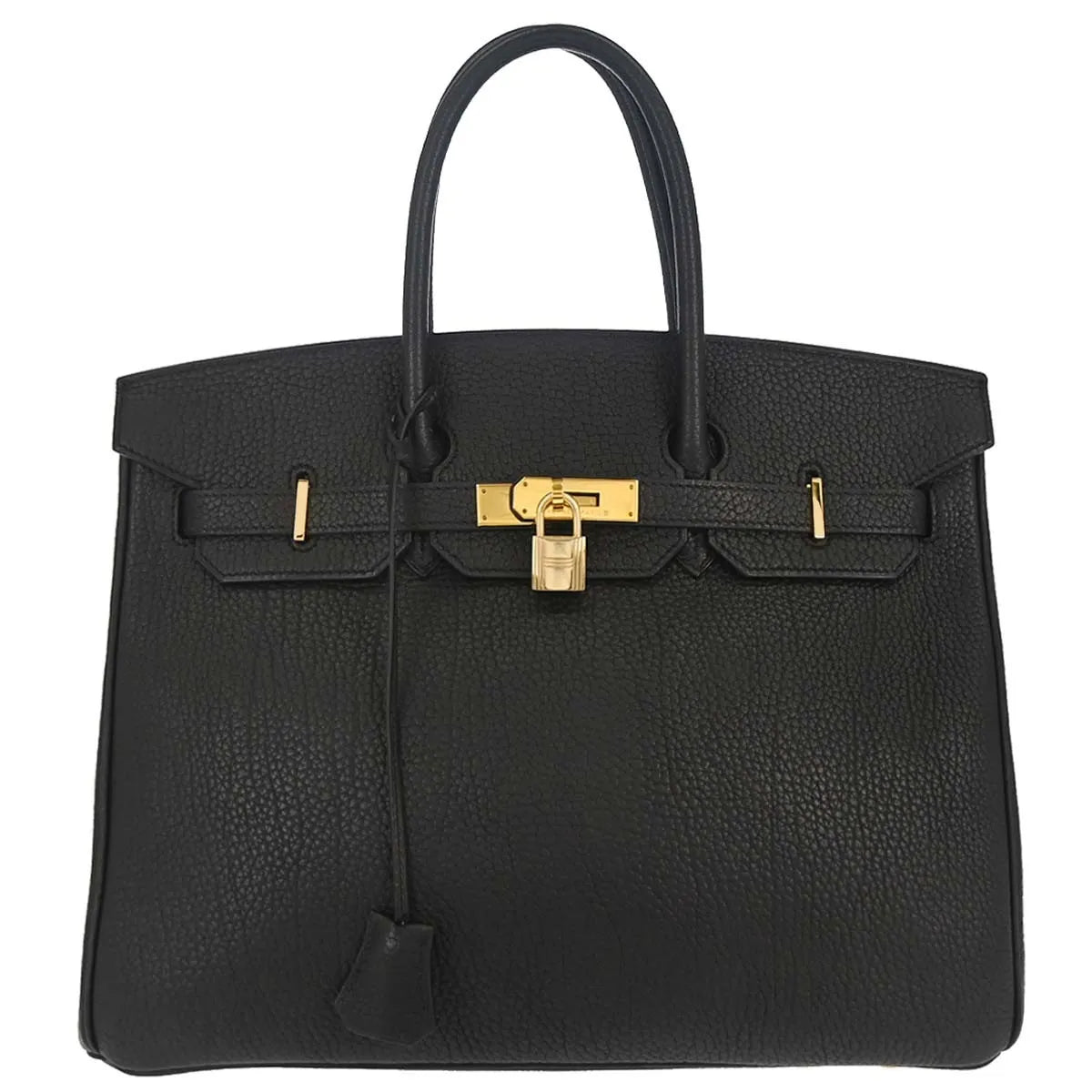 Hermes Birkin Black Togo With Gold Hardware Black Calfskin Handbag (Pre-Owned)