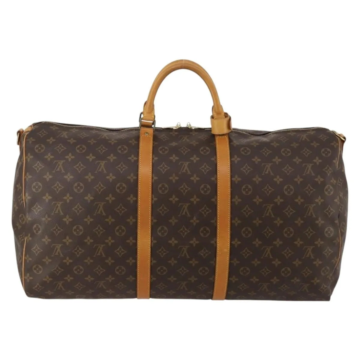 Louis Vuitton Keepall Bandoulière Monogram Brown Canvas Travel Bag Bag (Pre-Owned)