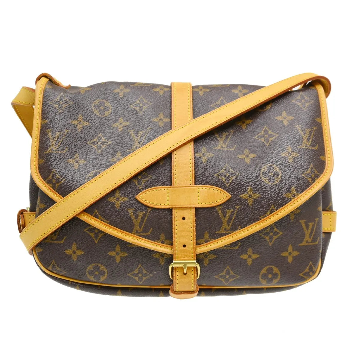 Louis Vuitton Saumur Monogram Canvas Brown Canvas Shoulder Bag Bag (Pre-Owned)