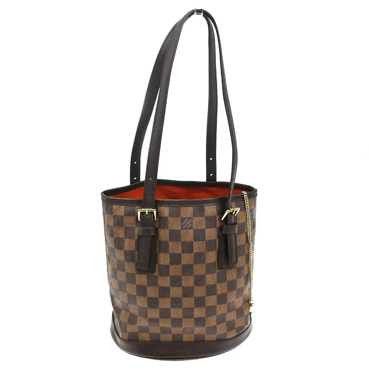 Louis Vuitton Marais Bucket Damier Brown Leather Shoulder Bag Bag (Pre-Owned)