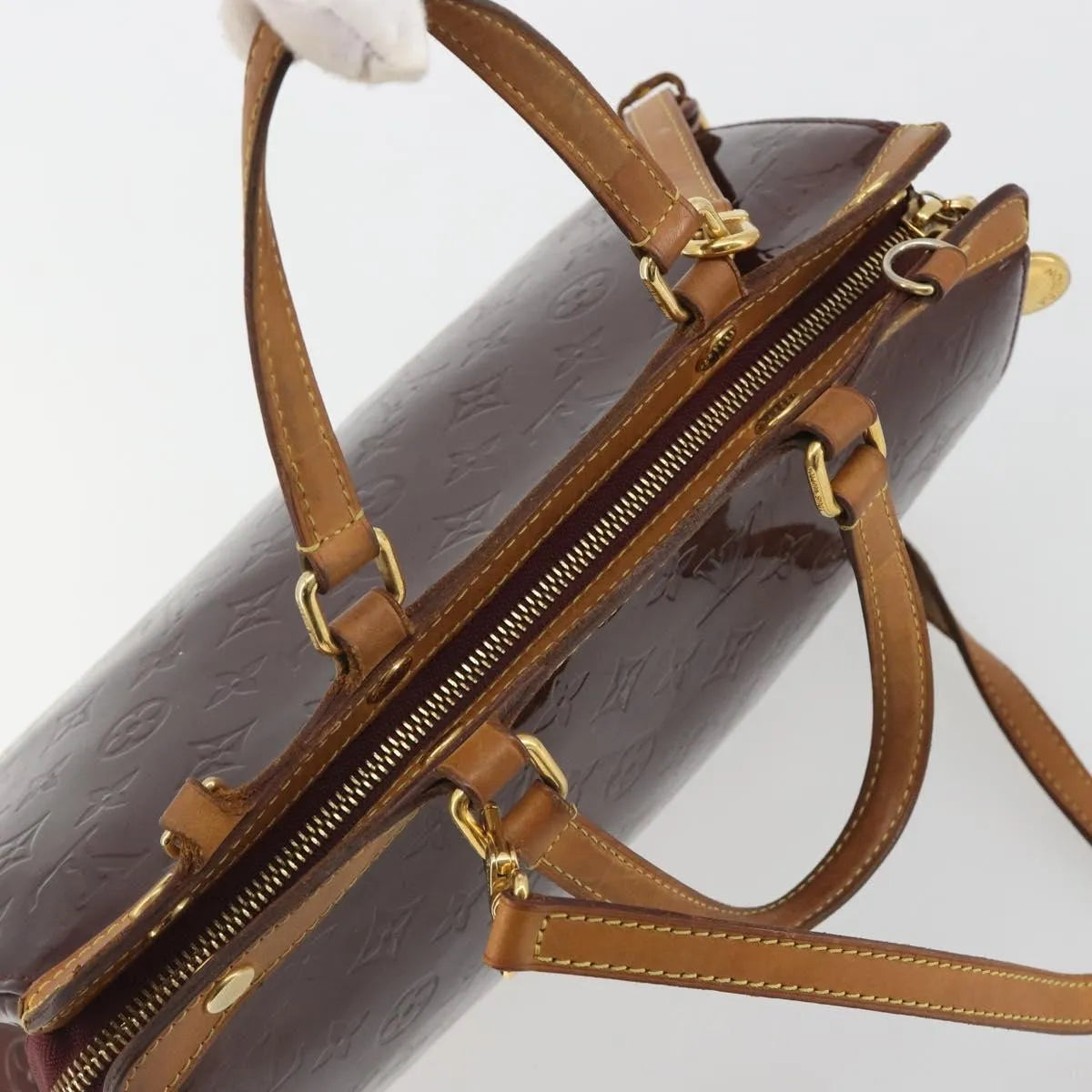Louis Vuitton Brea Monogram Vernis Burgundy Patent_Leather Handbag (Pre-Owned)
