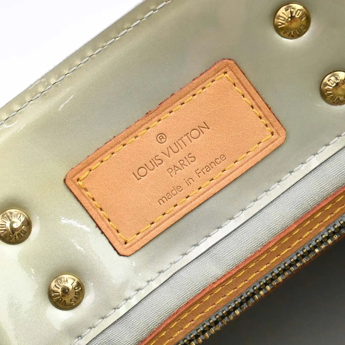 Louis Vuitton Mat Ring Agenda Cover Monogram Vernis Pm Gray Patent_Leather Handbag (Pre-Owned)