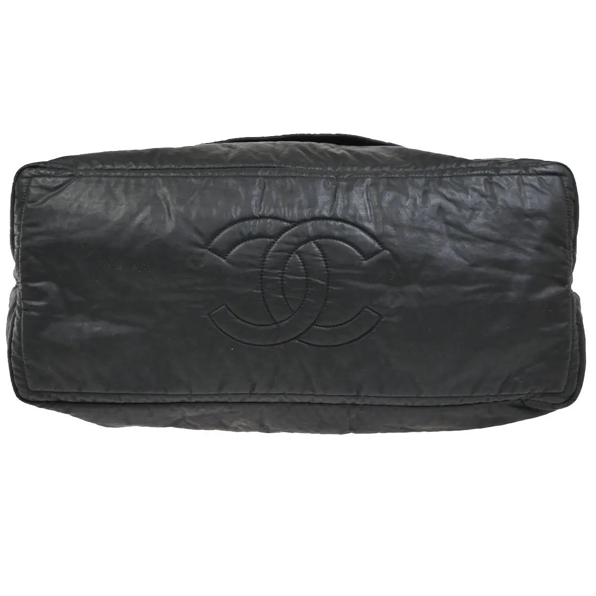 Chanel Horizontal Sport Weekender Quilted Coated Canvas Black Nylon Travel Bag Bag (Pre-Owned)