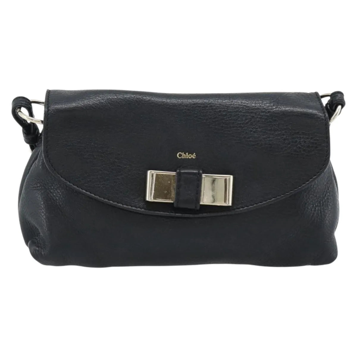 Chloe Lily Leather Black Leather Shoulder Bag Bag (Pre-Owned)